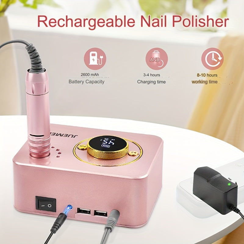35000rpm Professional Electric Nail Drill Machine, High-Speed Nail Art Drill Set, All-in-One Acrylic, Gel Removal & Polishing Drill with LED, Precision Manicure & Pedicure Set, Multifunctional Manicure Tool for Salon And Home